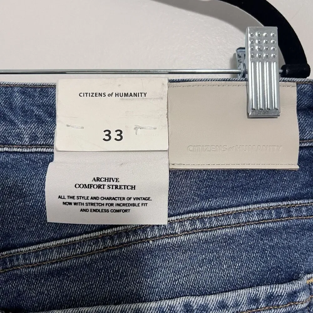 Citizens of Humanity Zurie Straight Leg Jeans Eugene Wash Comfort Stretch NWT 33